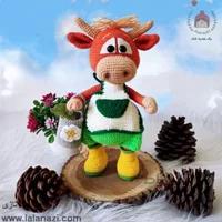 عروسک بافتنی گاو گابروش ( کد 60254 )