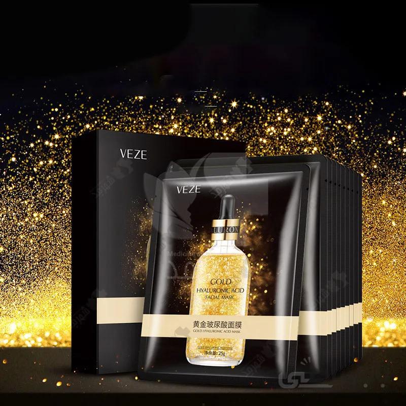 ماسک صورت ورقه ای مرطوب کننده طلایی حاوی هیالورونیک اسید وزه (ونزن) Facial Sheet Mask Gold Hyaluronic acid VEZE (Venzen)