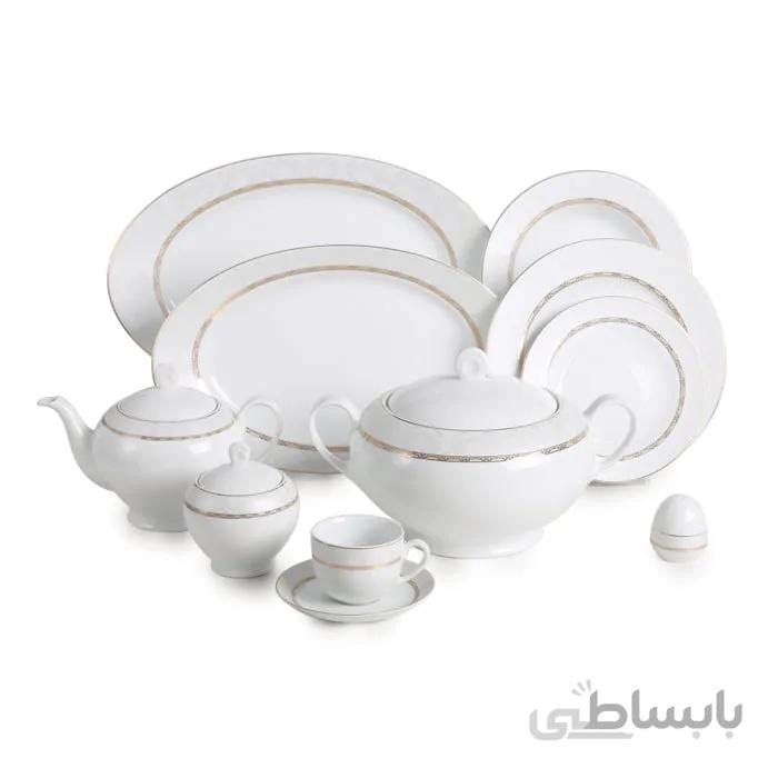 سرویس چینی زرین 12 نفره کامل هدیه طلایی (102 پارچه) ا Zarin Iran ItaliaF Gift Gold 102 Pieces Porcelain Dinnerware Set