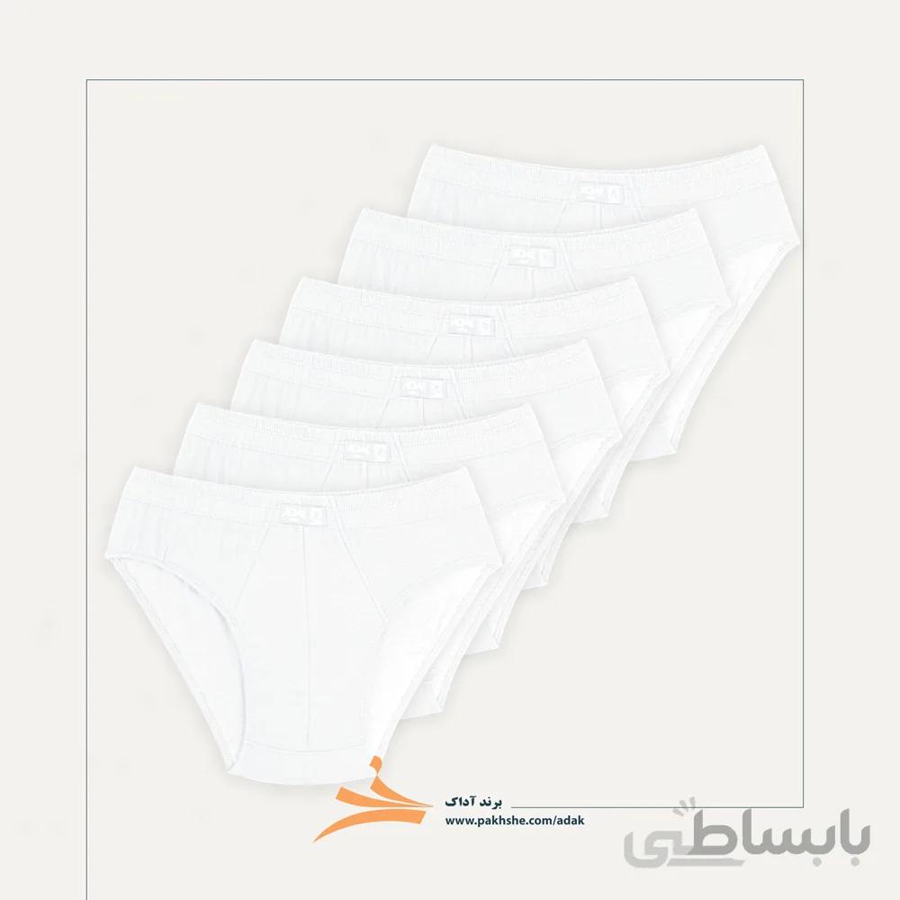 بسته شش عددی شورت اسلیپ سفید آداک کد 29004
