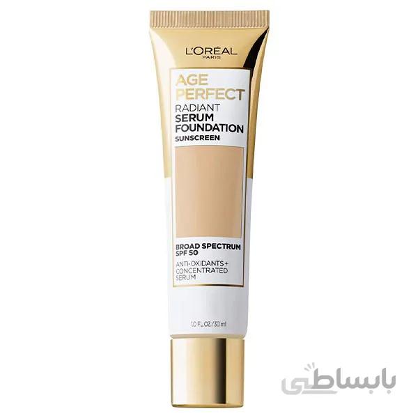کرم پودر سرمی ضد چروک لورآل (L’Oreal Age Perfect Radiant Serum Foundation Sunscreen,SPF 50)