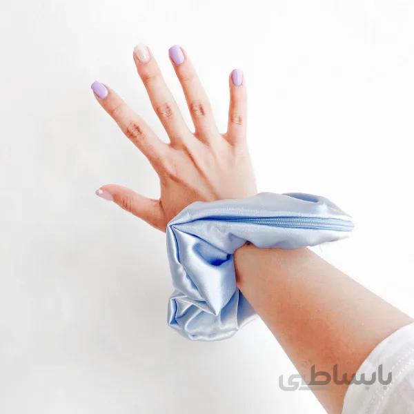 اسکرانچی زیپدار آبی