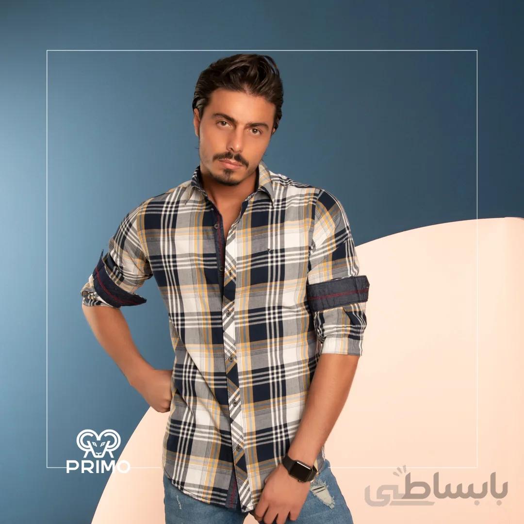 پیراهن پنبه مردانه مدل آستین بلند چهارخانه 236106