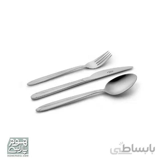 قاشق و چنگال غذا خوری ناب استیل مدل پالرمو