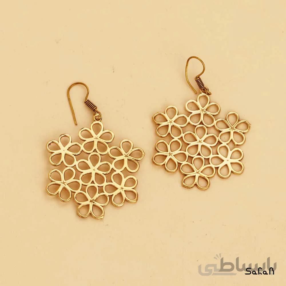گوشواره هندی قلاب دار گل تخته ایی