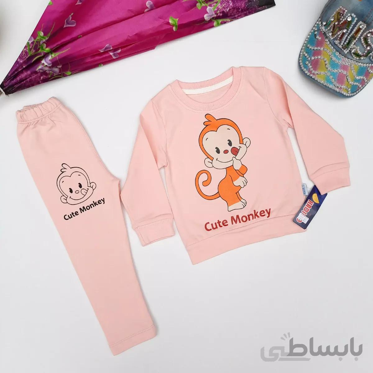 بلوز شلوار نوزادی اسپورت دخترانه و پسرانه سایز 35 40 سبز کاهویی 35