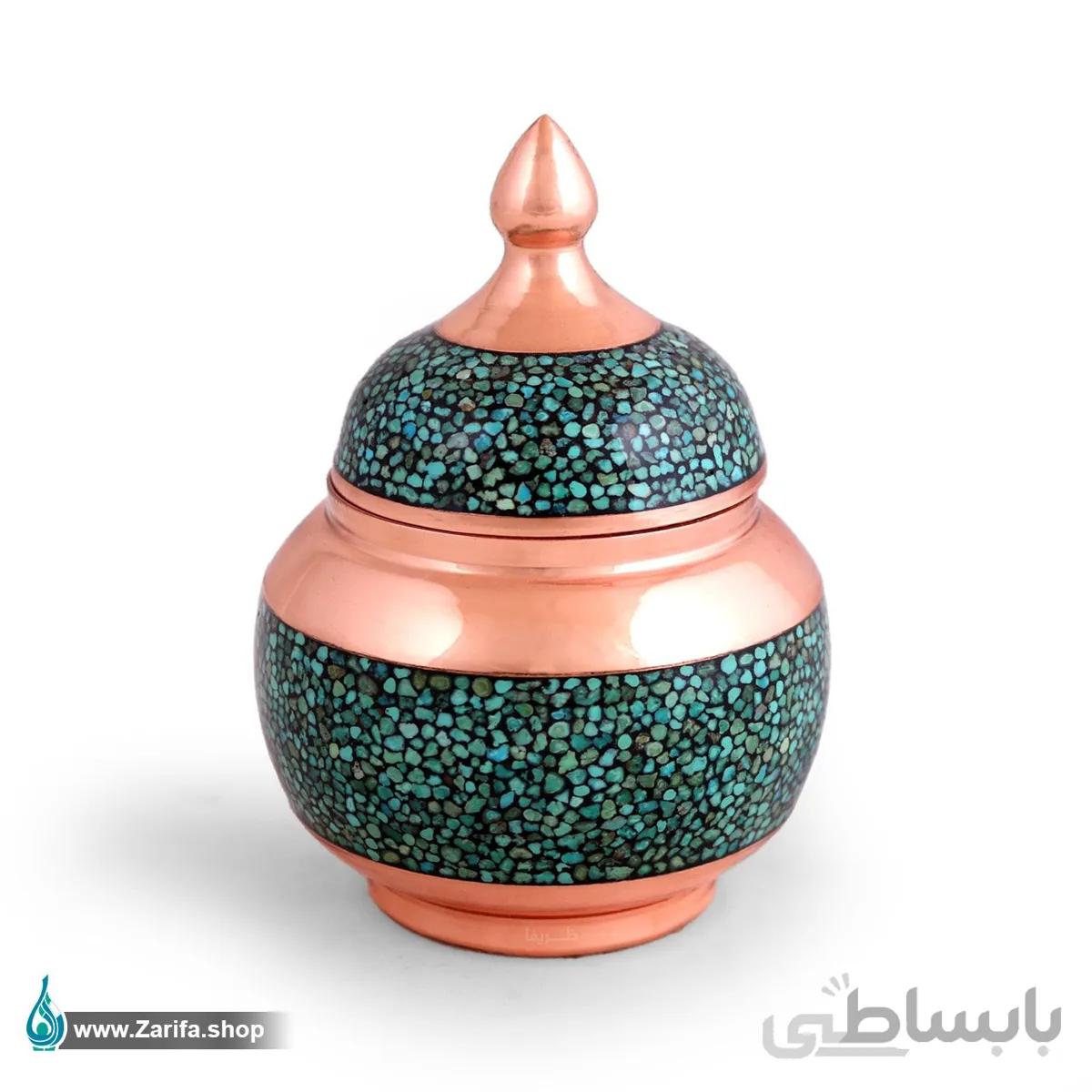 قندان فیروزه کوب مدل سیبی سایز ۳