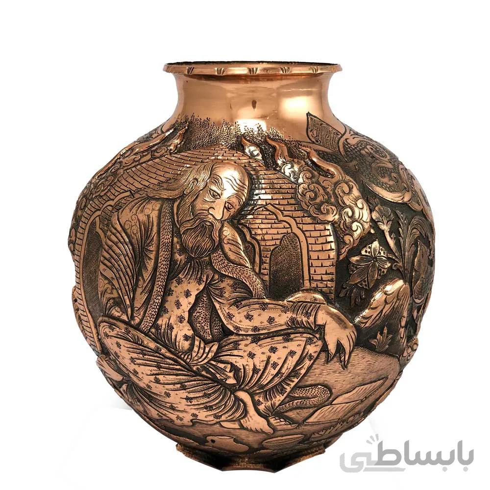 گلدان قلمزنی مدل مینیاتور 23 سانت ا قیمت به شرط خرید تیمی