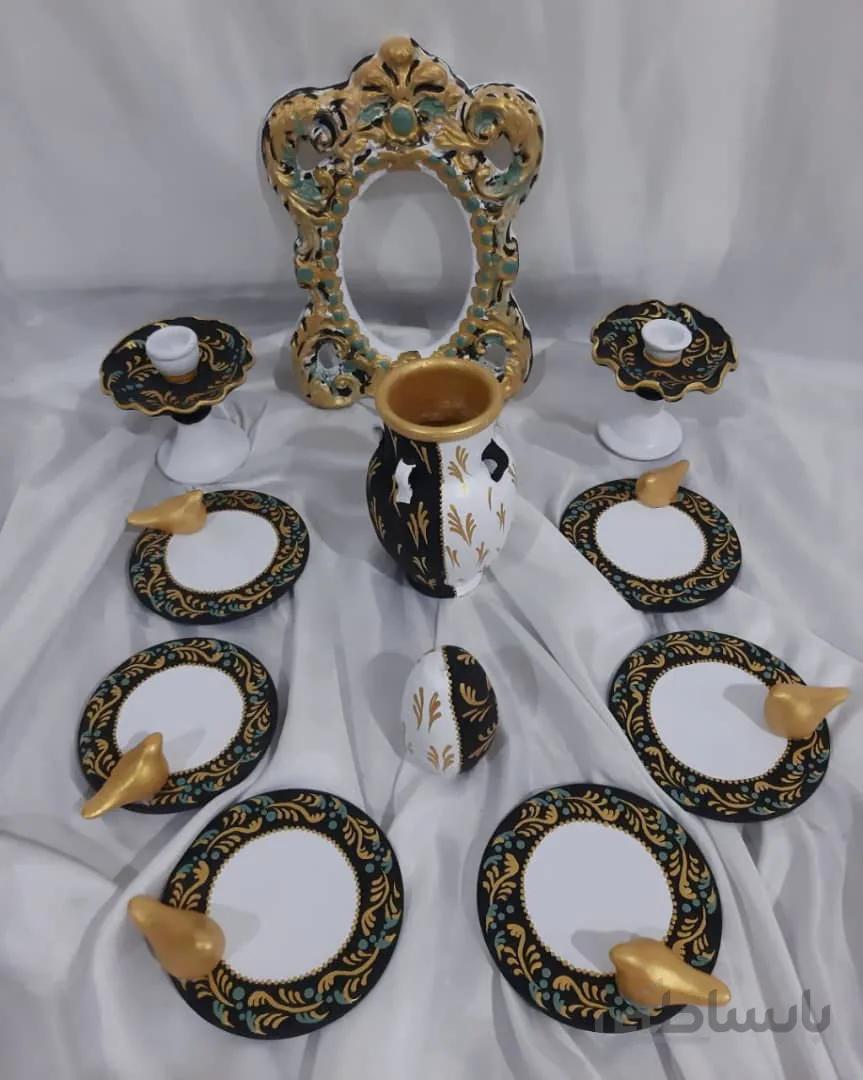 سرویس هفت سین گنجشکی سفالی کد ۱۰۱۲۱۲