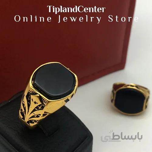 انگشتر نگین دار استیل