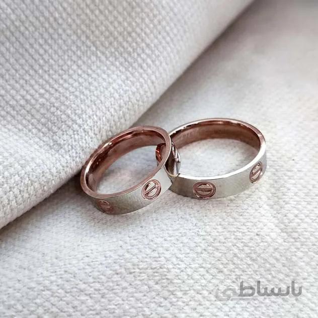 حلقه استیل کارتیر (دو رنگ رز گلد)