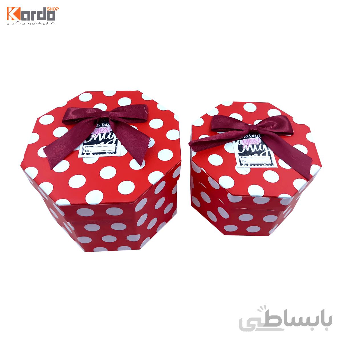 جعبه هدیه و کادو طرح هشت ضلعی(۲عددی)