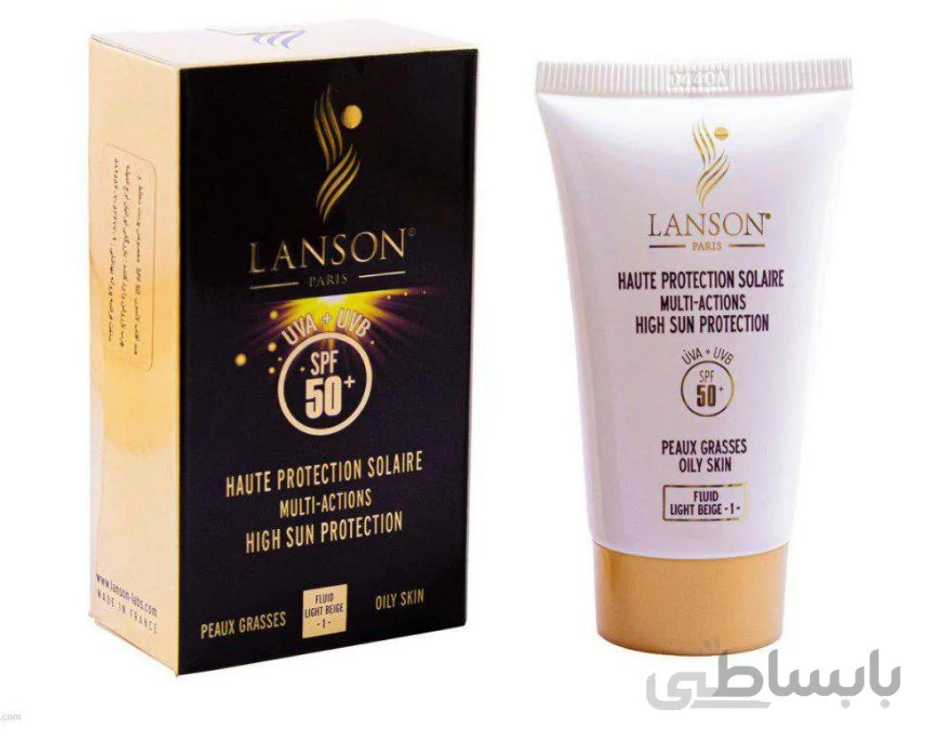 کرم ضد آفتاب لانسون شماره ۱٫۵ مخصوص پوست مختلط و چرب لانسون Lanson High Sun Protection Tinted For Oily Skin 1.5