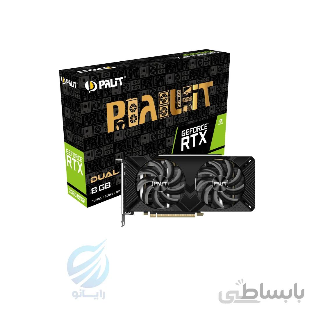 کارت گرافیک پلیت 2060 SUPER-DUAL 8GB 2X ا GeForce RTX 2060 SUPER DUAL PALIT