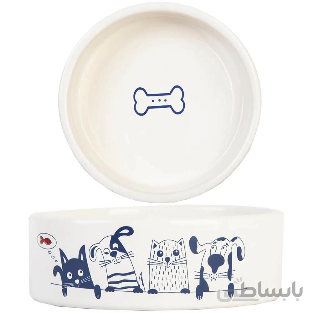 ظرف اب و غذای سرامیکی مخصوص سگ و گربه کد 002 ا Water and Food Ceramic Bowl for Cats and Dogs Code002