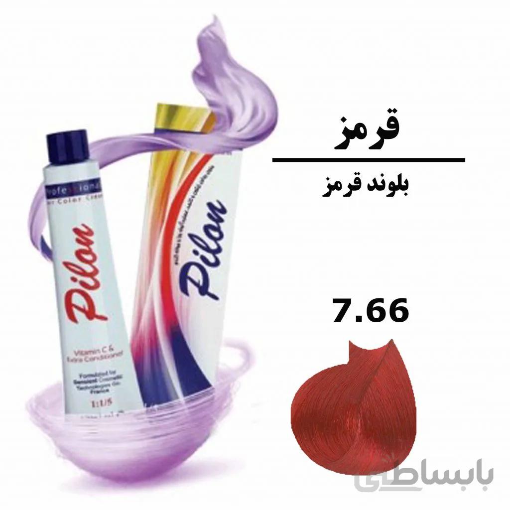 رنگ موی بلوند قرمز پیلون PILON سری قرمز شماره 7.66 حجم 120 میلی لیتر