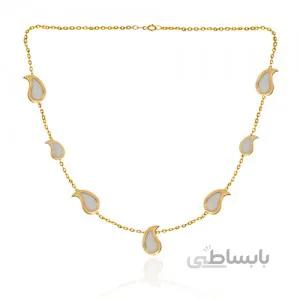 گردنبند طلا زنانه طرح بته جقه کد cn389