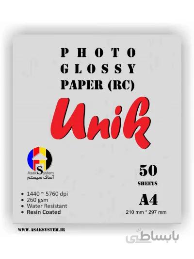 کاغذ فتوگلاسه 260 گرم A4 - Unik RC