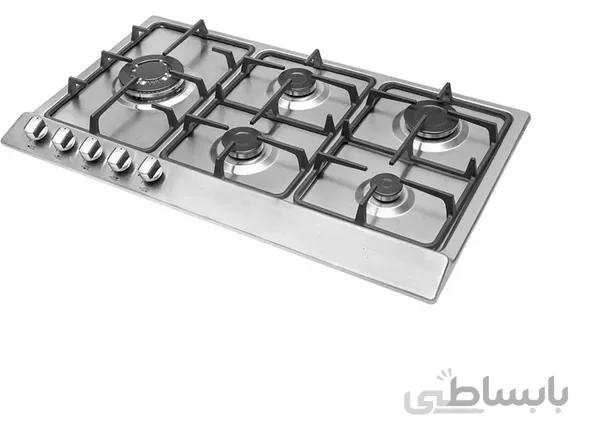 اجاق گاز صفحه ای 5 شعله استیل تاکنوگلد مدل G101 ا TacnoGold G101 Gas Hob