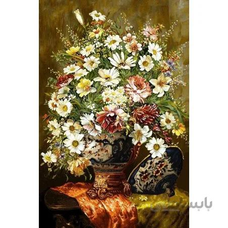 نخ و نقشه تابلو فرش گل کد 73