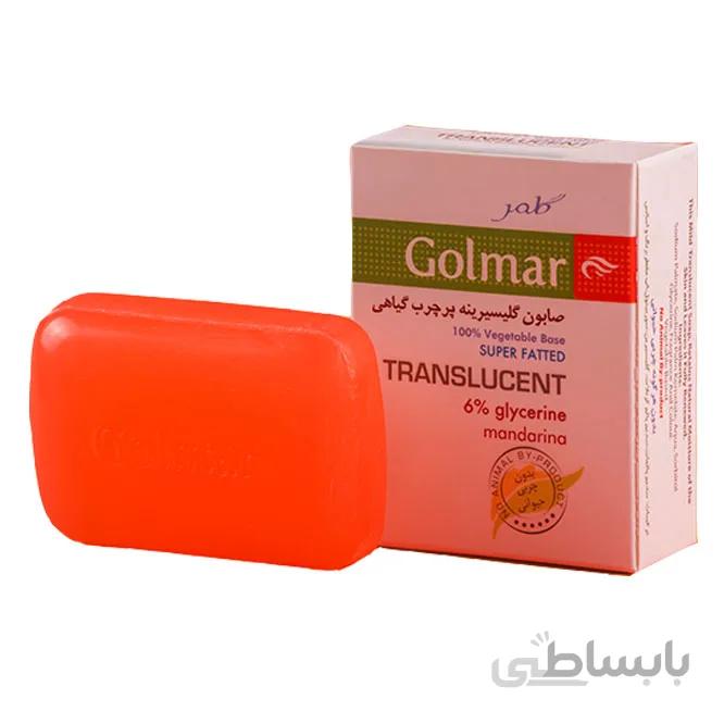 صابون گلیسیرینه پرچرب گیاهی ماندارینا مناسب پوست‌های خشک و آسیب دیده گلمر 100 گرم