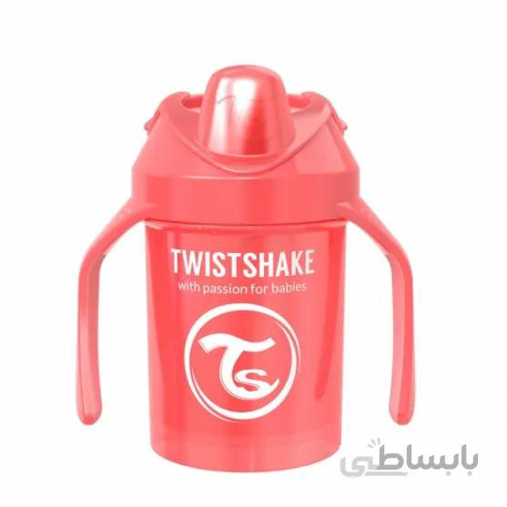 لیوان آبمیوه خوری ۲۳۰ میل قرمز صدفی تویست شیک Twistshake