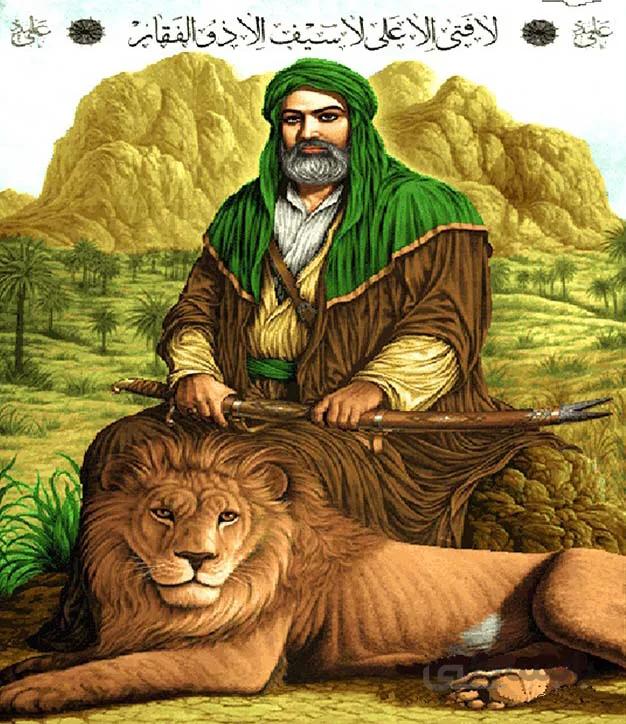 نخ و نقشه تابلوفرش حضرت علی و ذوالفقار