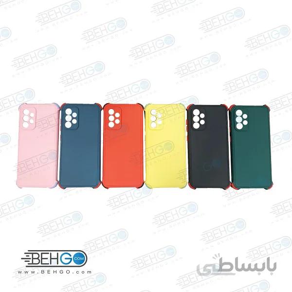 قاب سامسونگ A52 کاور مدل ژله ای دکمه رنگی محکم ضد ضربه با محافظ لنز دوربین گوشی A52 گارد محافظ قاب Camera Cover color key Case for Samsung A52