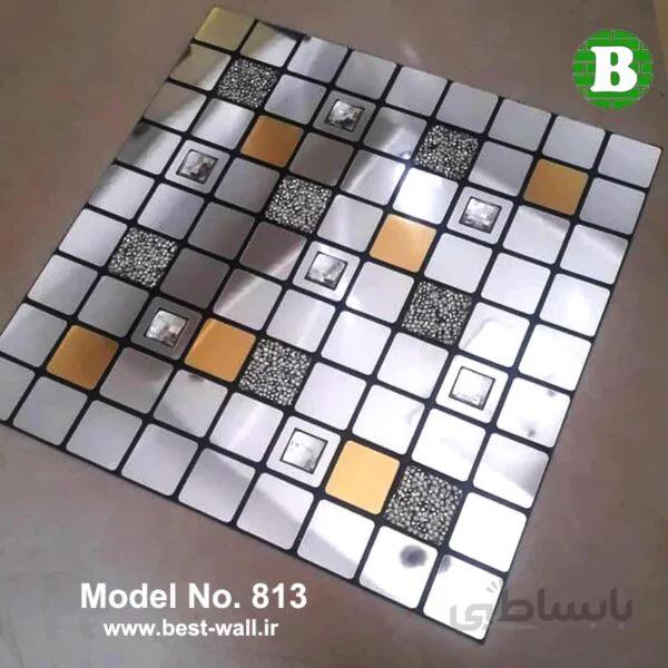 بین کابینتی مربعی نقره ای طلایی آینه ای فانتزی 813