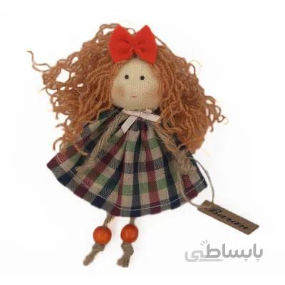 عروسک خیریه باران مدل مو قهوه ای پاپیون دار Baran charity handmade doll