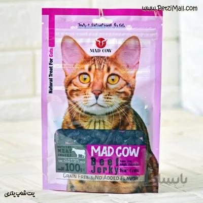 غذای تشویقی گربه مدکاو جرکی گوشت گاو Beef Jerky مناسب کلیه نژادها ۱۰۰ گرم کد ۴۳۴