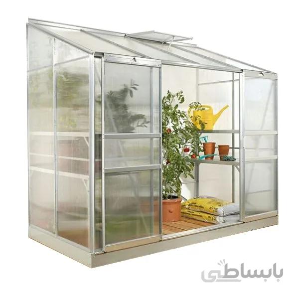 گلخانه خانگی یکطرفه دیواری متوسط مدل S28 ارتفاع 2.95 متر(طول 4.96 متر)