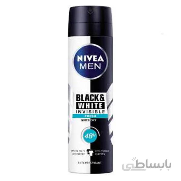 اسپری ضد تعریق مردانه نیوآ مدل BLACK & WHITE INVISIBLE Fresh حجم 150 میلی لیتر