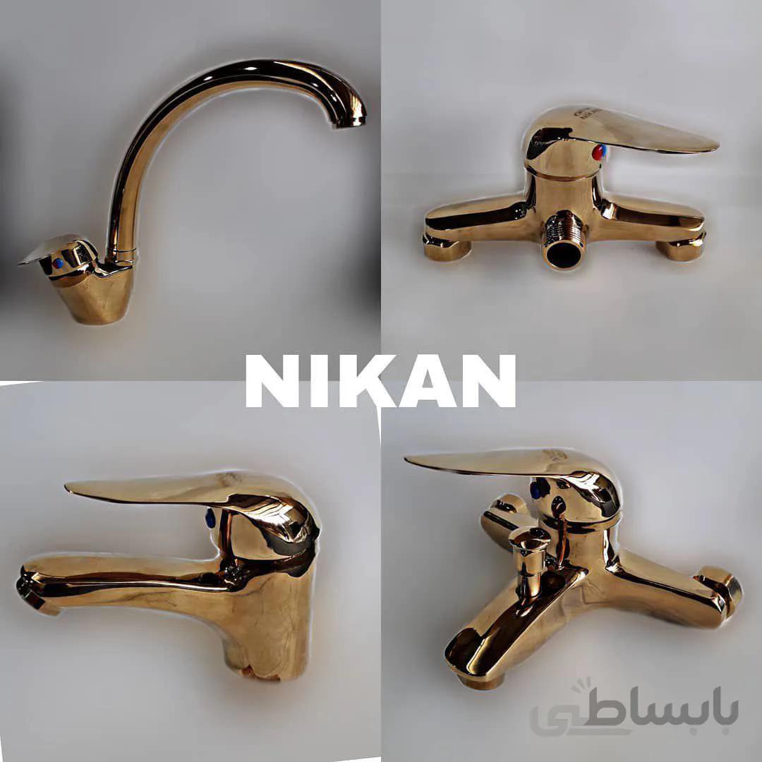 ست شیرالات نیکان مدل تمام طلایی ا Nikan All Golden Set Faucet