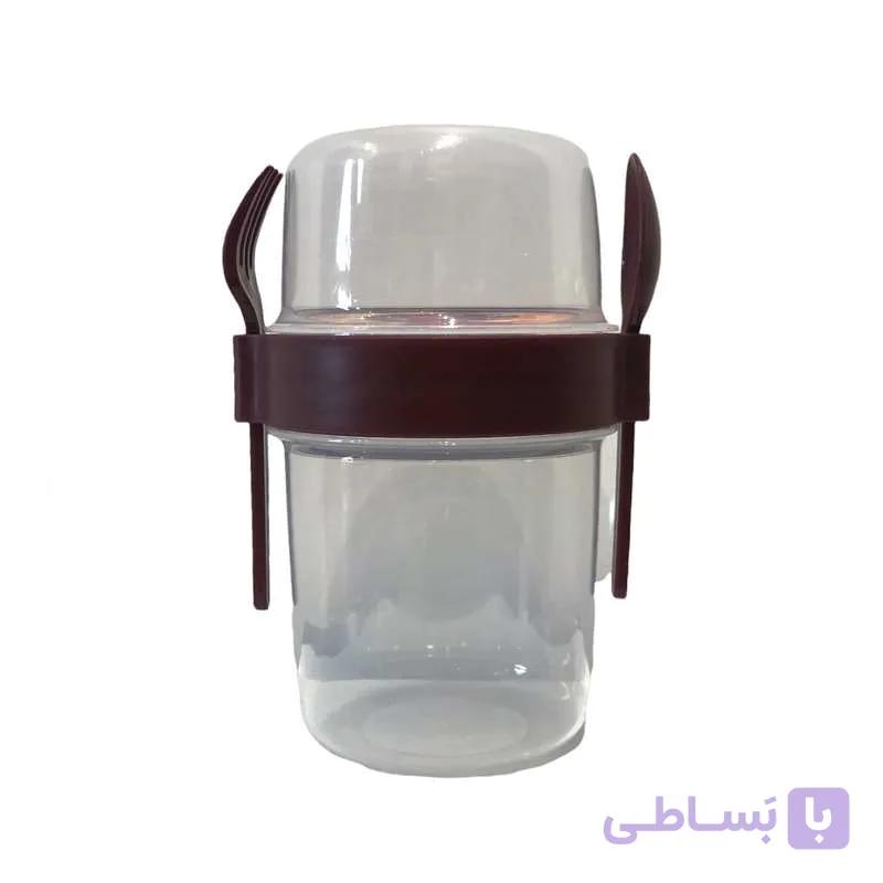 ظرف نگهدارنده غذا مادام کوکو مدل 02 به همراه قاشق و چنگال