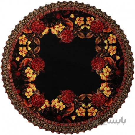 رومیزی سنتی مخمل گرد گل مرغ