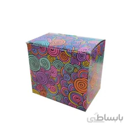 جعبه لیوان طرحدار رنگی