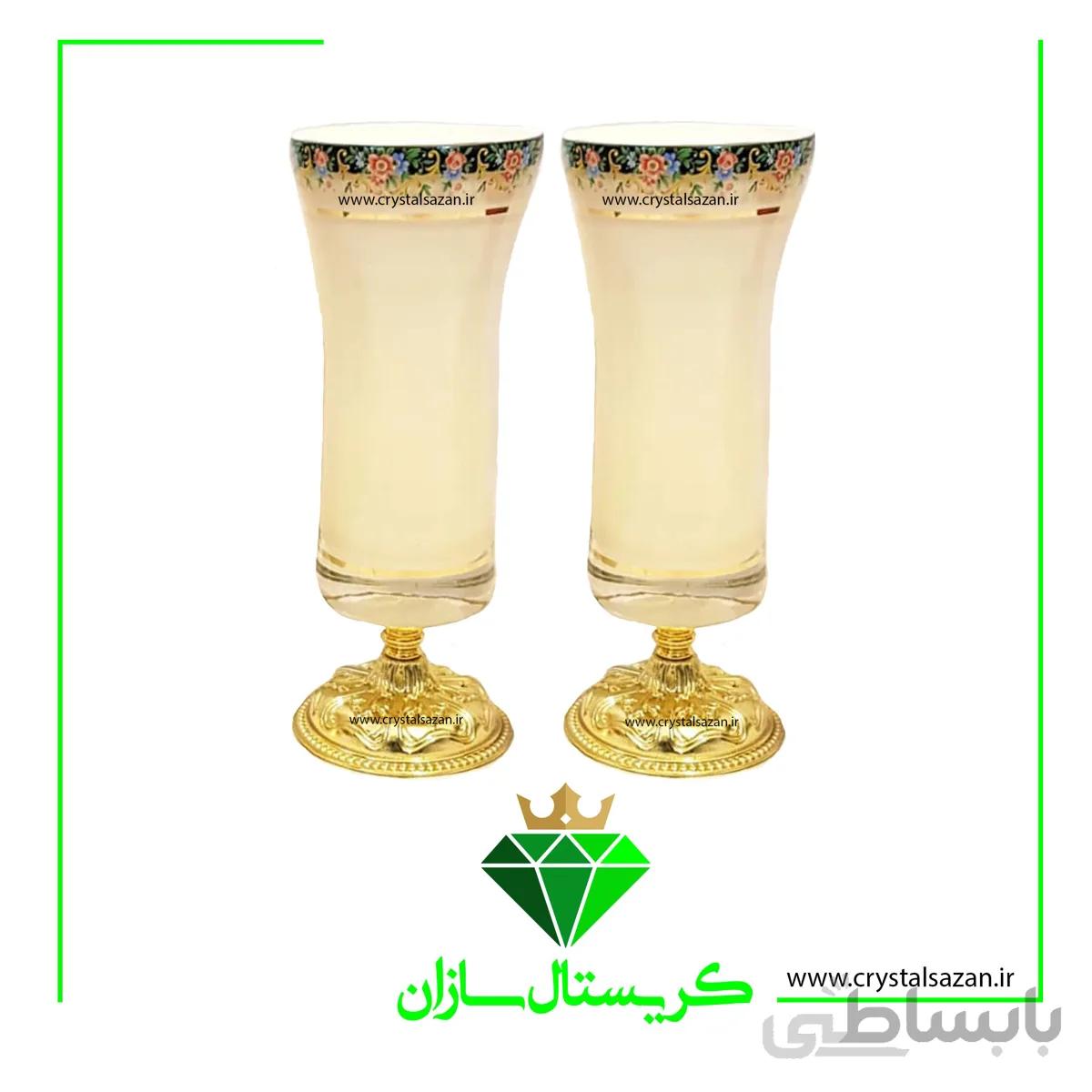 گلدان مدل مینا شیری کد G998 کریستال سازان