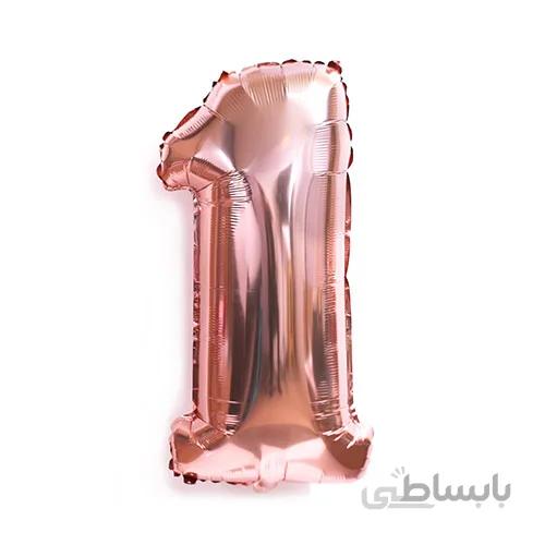 بادکنک فویلی عددی رزگلد عدد ۱