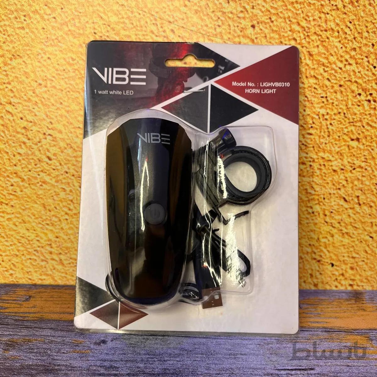 چراغ دوچرخه هالوژن بوق دار شارژی وایب VIBE مدل LIGHVB0310