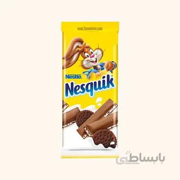 شکلات شیری نسکوئیک با مغز شیر و کوکی شکلاتی