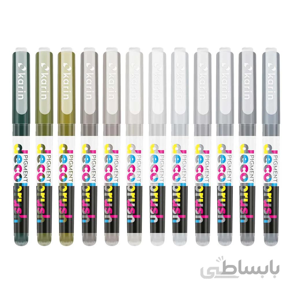 پیگمنت دکو براش کارین بسته 12 عددی Grey