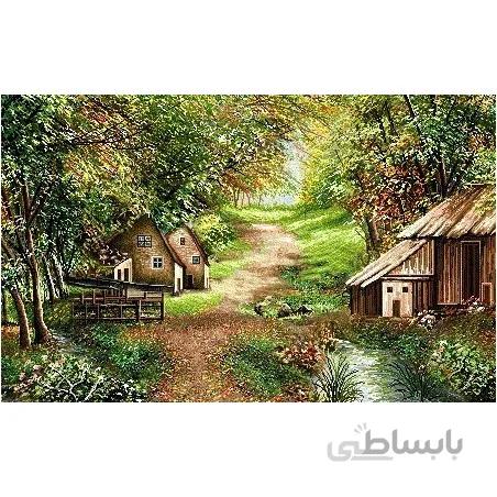نخ و نقشه تابلو فرش طبیعت کد 75