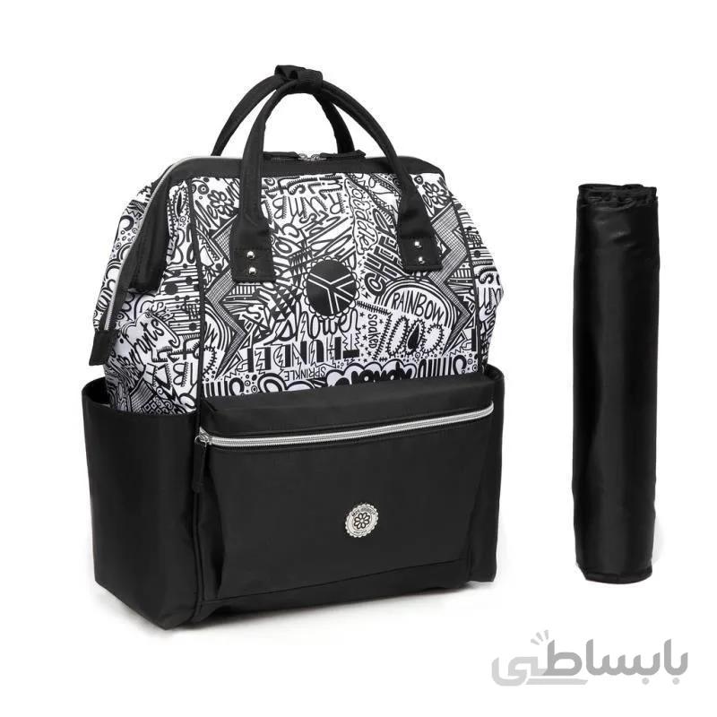 کوله لوازم نوزاد مشکی نقش دار مس اینفنت Mesenfants