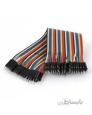 کابل فلت 40 رشته رنگی دوسر نری | flat cable male to male (20cm)