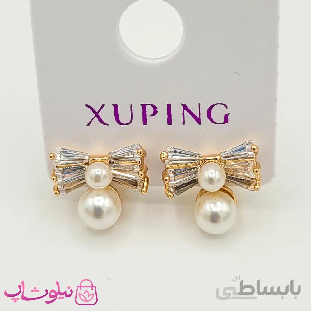 گوشواره زنانه مرواریدی ژوپینگ طرح پاپیون کد 1940 3