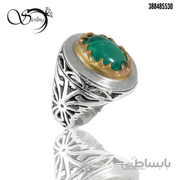 انگشتر نقره مردانه با نگین جید کد:۲۵۹۰
