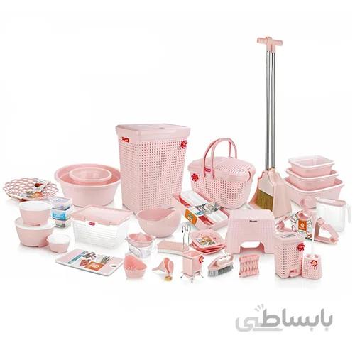 سرویس جهیزیه 58پارچه لیمون نارین رنگ صورتی