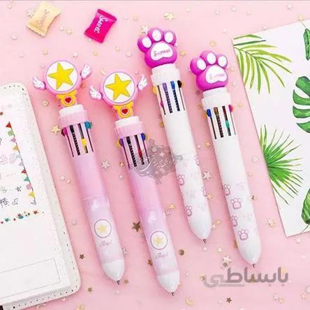 خودکار 6 رنگ طرح پنجه گربه