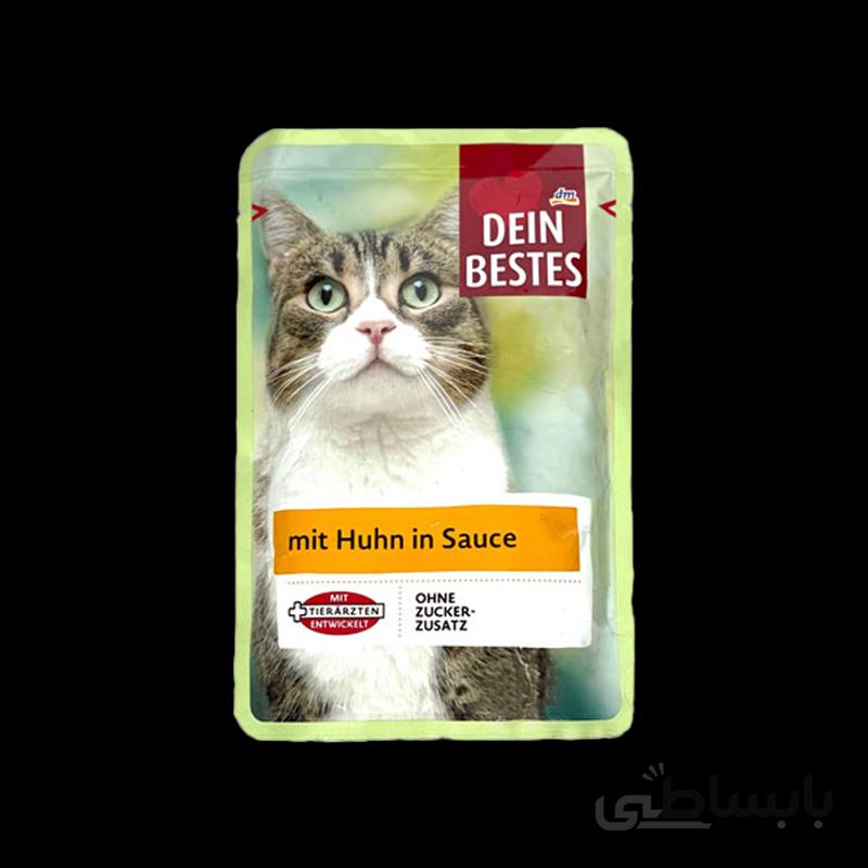 پوچ گربه دین بستس با طعم مرغ Dein Bestes Chicken وزن 100 گرم